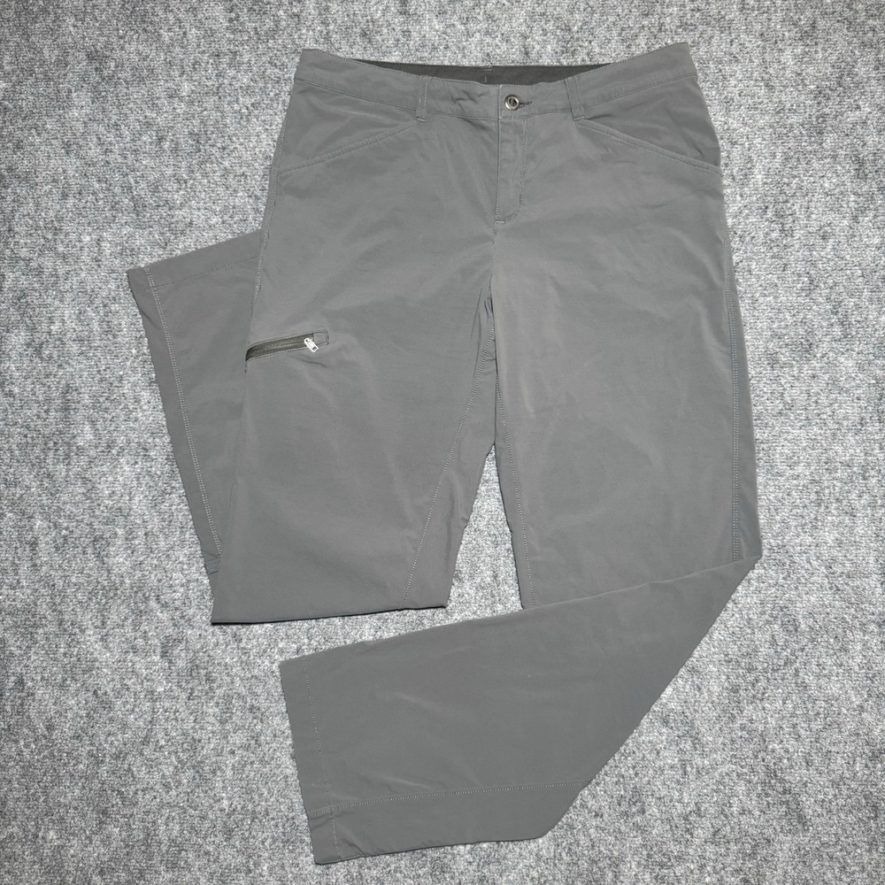 Patagonia Quandary Hiking Pants Women 12 Gray Stretch Straight Leg Outdoor 34x31